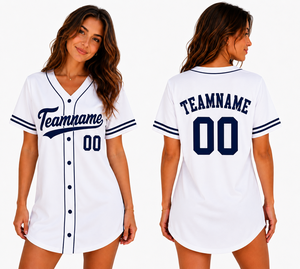 Maillot de baseball pour femmes personnalisé avec logo d'équipe avant/arrière, nom et numéro du joueur, 100% polyester, vêtements de sport - Product Image 1