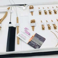 Ensemble d'outils professionnels pour extensions de cheveux en acier inoxydable et métal avec technologie Micro-Link, couleur nude, prix d'usine