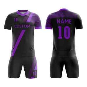 High Quality ODM OEM Customized Classic Retro Soccer Uniform V Neck 100% Polyester Breathable Lightweight Custom Team Name - Product Image 5