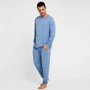 Ensemble de pyjama en polaire à manches longues pour homme, vêtements de nuit chauds pour l'hiver, deux pièces, vêtements de détente doux, vêtements de maison confortables avec taille élastique - Product Image 4