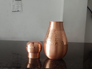 Textured Copper Vintage Luxury <b>Large</b> Capacity Leak Proof <b>Water</b> <b>Bottle</b> for Home Use - Product Image 6