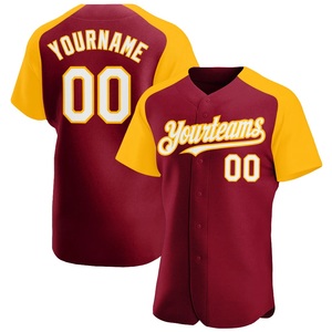 Camiseta de Béisbol Personalizada en Amarillo y Marrón para Hombre, Manga Corta, con Nombre del Equipo Impreso, Uniforme Transpirable de Poliéster, Corte Regular para Adultos - Product Image 1