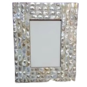 Cadre photo rectangulaire en incrustation de nacre noir et blanc personnalisable Taille personnalisée pour l'affichage - Product Image 5