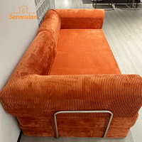 Sofá Modular de Corduroy Comprimido en Caja, Sofá Cama de Fácil Montaje, Ahorra Espacio para el Hogar