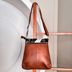 Wholesale Premium High Quality Women's New Hair Metallic Crossbody Cowhide <b>Handbag</b> Genuine Leather Western Style Zipper <b>Nylon</b> - Product Image 5