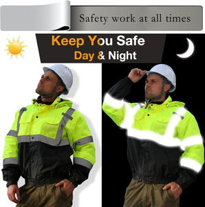 Premium Fabric <b>Workwear</b> <b>Winter</b> Safety Jacket Waterproof Industrial Safety Jacket High Quality Supplier - Product Image 4