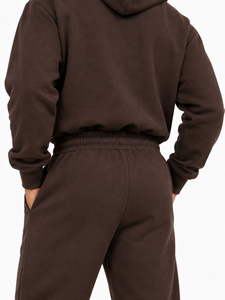 Hot Selling Men's Hooded One Piece Tracksuit <b>Jumpsuit</b> Button Front Top Jogger Pants Relaxed Fit Streetwear Custom Logo Wholesale - Product Image 4