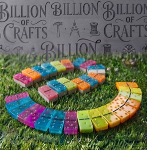 Double Six <b>Domino</b> <b>Set</b> 28PCS Premium Resin <b>Domino</b> Tiles with Acrylic Storage Box Classic Tabletop Family Game - Product Image 5