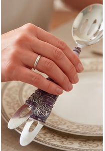 Elegant Stainless Steel Flatware Set With <b>Beaded</b> Handles Dishwasher Safe For Wedding And Tableware Use - Product Image 4