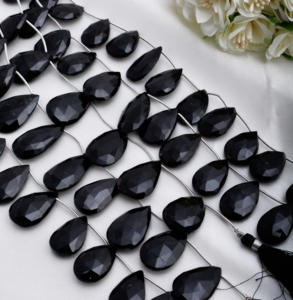 Oferta de liquidación de espinela negra natural facetada en forma de almendra, 5 hebras, natural, para la elaboración de joyería fina, piedra preciosa - Product Image 4