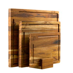 Juego de Tabla de Cortar y Portacuchillos de Madera de Acacia Personalizado Ha Le - Duradero, Antibacteriano, Apto para Lavavajillas, Grosor de 1.5-3cm - Product Image 4