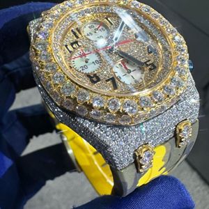 Reloj de Diamantes Incoloros Cultivados en Laboratorio de Alta Calidad, Automático, Mecánico, Estilo Ejecutivo, Oro Blanco, 20 mm, Estilo Hip Hop, con Incrustaciones de Diamantes DEF - Product Image 3