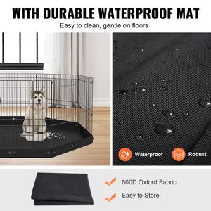 Corral Metálico Plegable de 8 Paneles para Perros con Base Acolchada de 24 Pulgadas de Alto, Jaula para Cachorros con Estacas para el Suelo para Entrenamiento y Ejercicio - Product Image 2