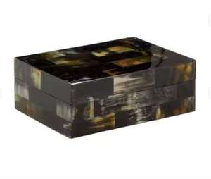 Artisan Handmade Buffalo Horn Decorative <b>Box</b> Natural Etched Horn Storage Gift <b>Box</b> Vintage Craft Home Decoration - Product Image 6