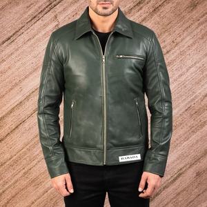 Venta al por mayor de chaqueta de cuero genuino de los hombres con estilo de calidad superior con cuello alto gama exclusiva de diseño de moda - Product Image 5
