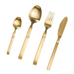 Juego de cubiertos de acero inoxidable Dorado de la mejor calidad, cuchara de cena Premium y cuchillo, Material de Metal para bodas y Decoración de mesa de té - Product Image 3