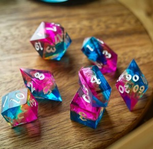 Juego de Dados de Resina, Números Poliédricos Vibrantes, Hechos a Mano, Multicolores, Piezas para Juegos de Mesa - Product Image 3