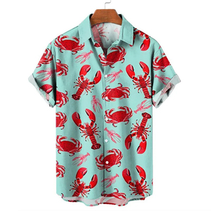 Camisa Casual de Manga Corta con Estampado Hawaiano para Hombre, Cuello Camisero, Cierre de Botón, Transpirable, 100% Poliéster - Product Image 4