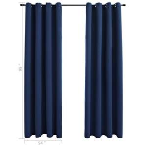 Cortinas Opacas de Tela Azul Marino de 54"x95" con Anillas, Juego de 2 Piezas - Product Image 5