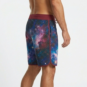 <b>Men's</b> Summer Casual Beach Board Shorts Quick Drying Black Canvas <b>Trunks</b> Elastic Drawstring Breathable Mid-Waist Short Trousers - Product Image 3