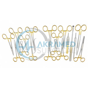Kit de 19 Piezas de Instrumentos Quirúrgicos Dentales Caninos con Mango Dorado, Certificado ISO, para Esterilización General Veterinaria - Product Image 3