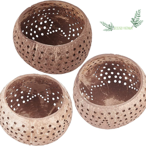 Venta al por Mayor de Portavelas de Cáscara de Coco Naturales Hechos a Mano, Ecológicos, Resistentes al Calor e Impermeables, a Precio Económico - Product Image 1