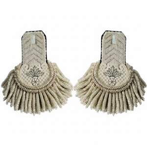 Epaulettes Bordados a Mano con Flecos de Hilo Plateado, Par Decorativo para Uniformes de Desfile y Ceremoniales, ¡Gran Venta! - Product Image 4
