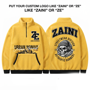 240g Premium Sherpa Polar Foven Pullover Fleece <b>Jacket</b> Yellow Custom Logo <b>Half</b> <b>Zip</b> Kangaroo Pocket Waterproof Breathable <b>Jacket</b> - Product Image 1