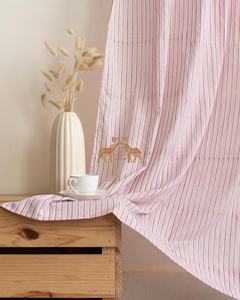 Rideau en tissu rayé imprimé à la main en coton, idéal pour la décoration des fenêtres et portes du salon et de la chambre – Vente chaude - Product Image 3