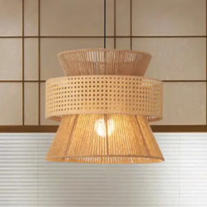 Japanese Rattan Weaving Kitchen Counter Pendant <b>Light</b> Hemp <b>Rope</b> Pendant Lamps - Product Image 5
