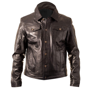 Good Quality Solid Color Men Biker <b>Leather</b> <b>Jacket</b> Best Selling Private Label Fashion <b>Leather</b> <b>Winter</b> <b>jacket</b> for men - Product Image 4