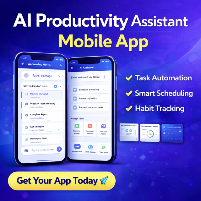 Advanced AI Productivity Assistant Mobile App with Smart Scheduling Task Management Habit Tracking and Performance Insights