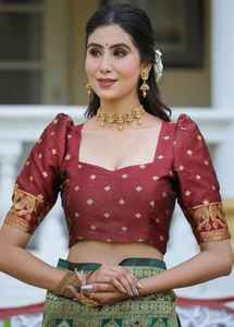 Sari de Seda Banarasi de la Mejor Calidad, Hecho a Mano, para Mujer, Ropa Étnica Tradicional para Bodas y Festivales, Disponible a Precio de Fábrica - Product Image 6