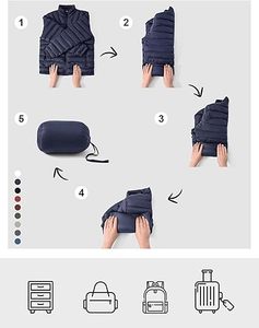 Men's Lightweight Packable Puffer Jacket Waterproof <b>Winter</b> Hood Jacket Custom Packable <b>Quilted</b> Puffer Jacket With Storage Pouch - Product Image 2