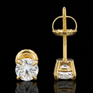 ต่างหูเพชรเม็ดเดี่ยว 1 กะรัต เพชรเพาะเลี้ยงในห้องปฏิบัติการ ทองคำแท้ 14K แบบ 4 กรงเล็บ ดีไซน์เรียบหรู สำหรับงานปาร์ตี้ ขายส่ง เครื่องประดับคุณภาพสูง - Product Image 6