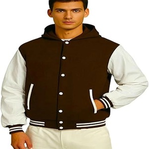 Chaqueta Varsity con Capucha para Hombre, Mezcla de Lana, Mangas Clásicas con Logo en la Parte Delantera, Tallas Universitarias para Hombre XS-5XL - Product Image 5