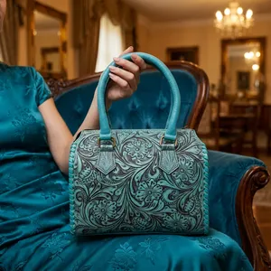 Checkered Genuine Leather Shoulder Bag Women <b>Handbag</b> Zipper Purse Portable Daily Travel Bag Luxurious Look - Product Image 3