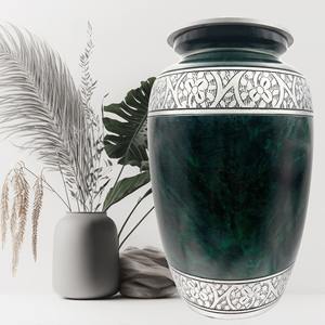 Urna Funeraria Premium Grabada a Mano Estilo Americano para Adultos, Color Blanco, Capacidad de 200 Pulgadas Cúbicas para Cenizas, Conmemoración - Product Image 2