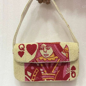 Sac à bandoulière perlé motif reine, entièrement fait main, artisanal, de luxe, pour soirée, accessoire de créateur pour femme, style indien - Product Image 1