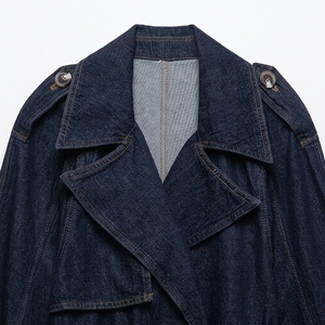 Veste en jean pour femme, design personnalisé, boutons sur le devant, look tendance, style streetwear, 100% coton, coupe décontractée, tendance - Product Image 6