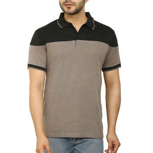 Polo de golf unisexe à manches courtes en maille color block, style décontracté, gris et noir, design uni, coupe classique, impression par sublimation personnalisée - Product Image 1