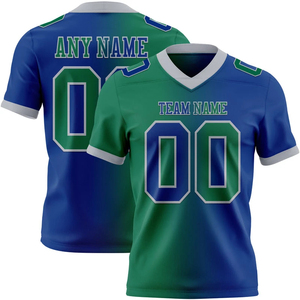 Nueva Llegada, Jersey de Fútbol Americano de Diseño Personalizado, Verde Hierba, Naranja, Negro, Malla, Degradado Auténtico, a la Moda - Product Image 1