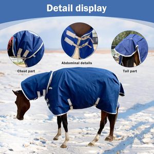 Manta de Invierno Premium para Caballos 1200D – Relleno de Poliéster de 220g, Resistente al Agua, 72” con Cubrecuello Desmontable - Product Image 4