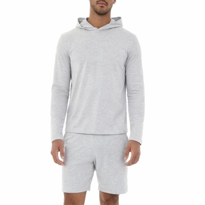 Ensemble décontracté deux pièces pour homme : sweat à capuche léger et short, tenue de sport d'été personnalisable avec cordon de serrage, coupe décontractée - Product Image 1