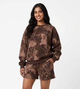 Sudadera Oversize de Algodón 100% para Mujer, Cuello Redondo, Estampado Camuflaje, Manga Larga, Conjunto Combinado, Estilo Otoño/Invierno/Primavera - Product Image 2