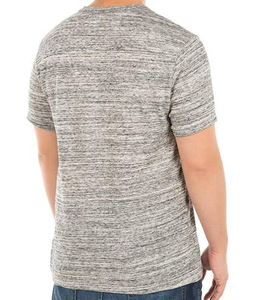 เสื้อยืดคอกลมแขนสั้นสีเทาผสมสำหรับผู้ชาย ทรงโอเวอร์ไซส์ ผ้าฝ้ายถัก สวมใส่สบาย สีพื้น ระบายอากาศได้ดี มีโลโก้ด้านหน้า เป็นมิตรต่อสิ่งแวดล้อม - Product Image 2