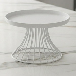 High Quality White Metal Dessert Serving Stand with Vintage Floral Design for Luxury <b>Table</b> White Metal Cake Stand Decoration - Product Image 3