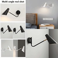 Abat-jour en métal rotatif appliques murales industrielles pour la maison chambre chevet support mural lampe de lecture réglable bras oscillant applique murale