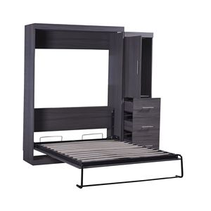 Letto Murphy Full-Size con armadio e cassetti comodo letto di stoccaggio che può essere piegato in un armadio - Product Image 3