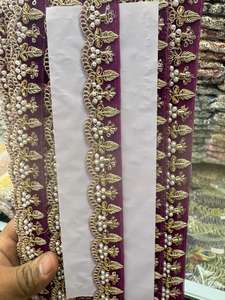 Tissu en dentelle brodé soluble dans l'eau, écologique, en polyester à motif arc-en-ciel métallique fantaisie avec perles de paillettes, 9 mètres, qualité supérieure pour chaussures - Product Image 4